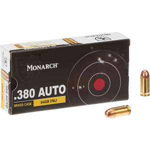 Monarch FMJ 380 Auto 94-Grain Pistol Ammunition