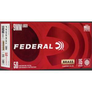 Federal Premium FMJ 9mm Luger 115-Grain Handgun Ammunition