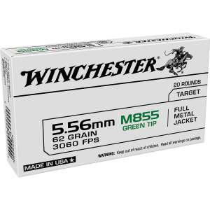 Winchester FMJ 5.56x45mm NATO 62-Grain Rifle Ammunition