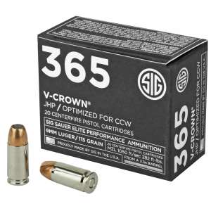 Sig Sauer V-Crown HP 9mm Luger 115-Grain Pistol Ammunition