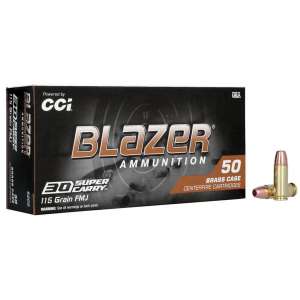 CCI Blazer 30 Super Carry FMJ 115-Grain Handgun Ammunition