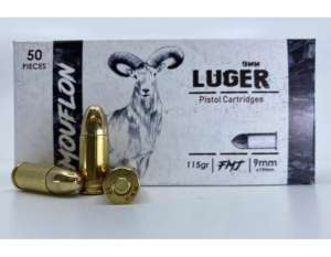 Mouflon 9mm FMJ 115-Grain Pistol Ammunition