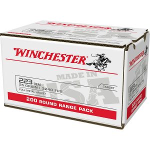 Winchester USA 223 Rem 55-Grain Full Metal Jacket Rifle Ammunition - 200 Rounds